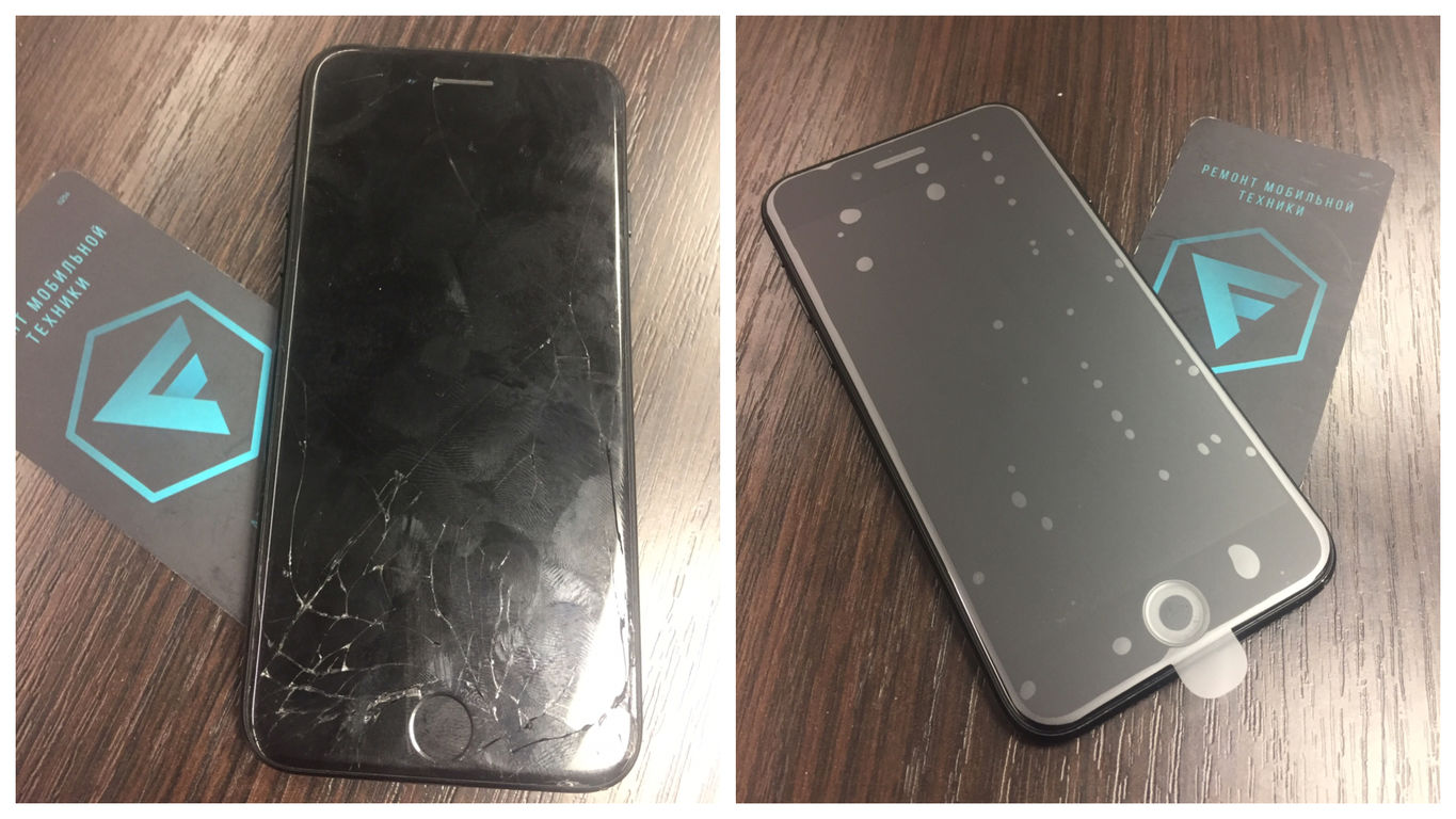 айфон 7 после восстановленного стекла